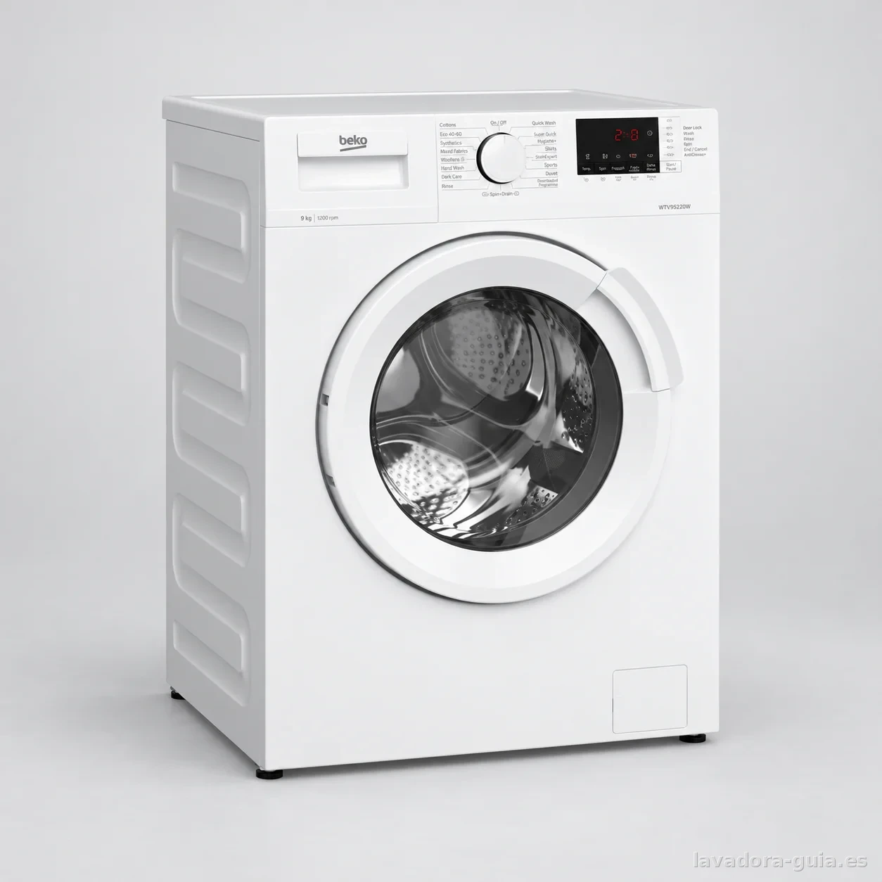Beko WTV95220W, fotografía de producto en estudio
